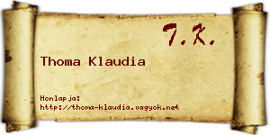Thoma Klaudia névjegykártya